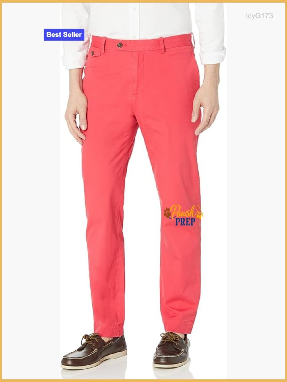 Stretch Supima Cotton Poplin Chino Slim Fit Pants Size 34x32